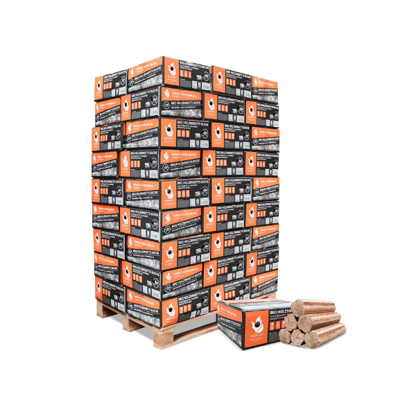Heizfuxx BBQ-Buchenholzbriketts – 972 kg Palette (54 x 18 kg) – Premium Buchenbriketts für Grill & Feuerstellen