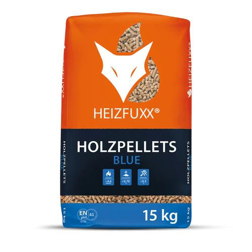 Heizfuxx Holzpellets Blue – Palette 975 kg (65 × 15 kg)